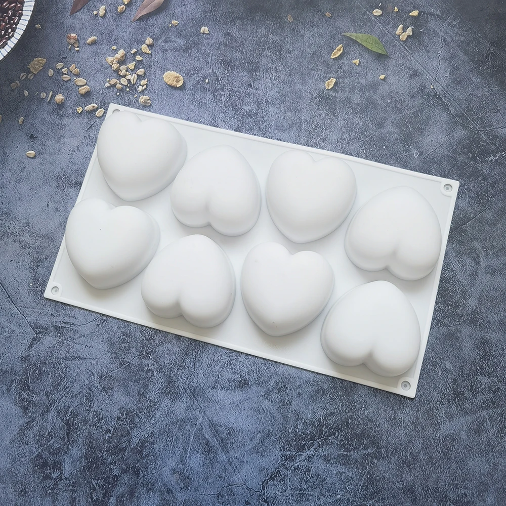 

8 Holes Heart Shaped Silicone Cake Mold Love Dessert Pudding Candy Baking Mould DIY Handmade Soap Candle Mold Bakery Accessories