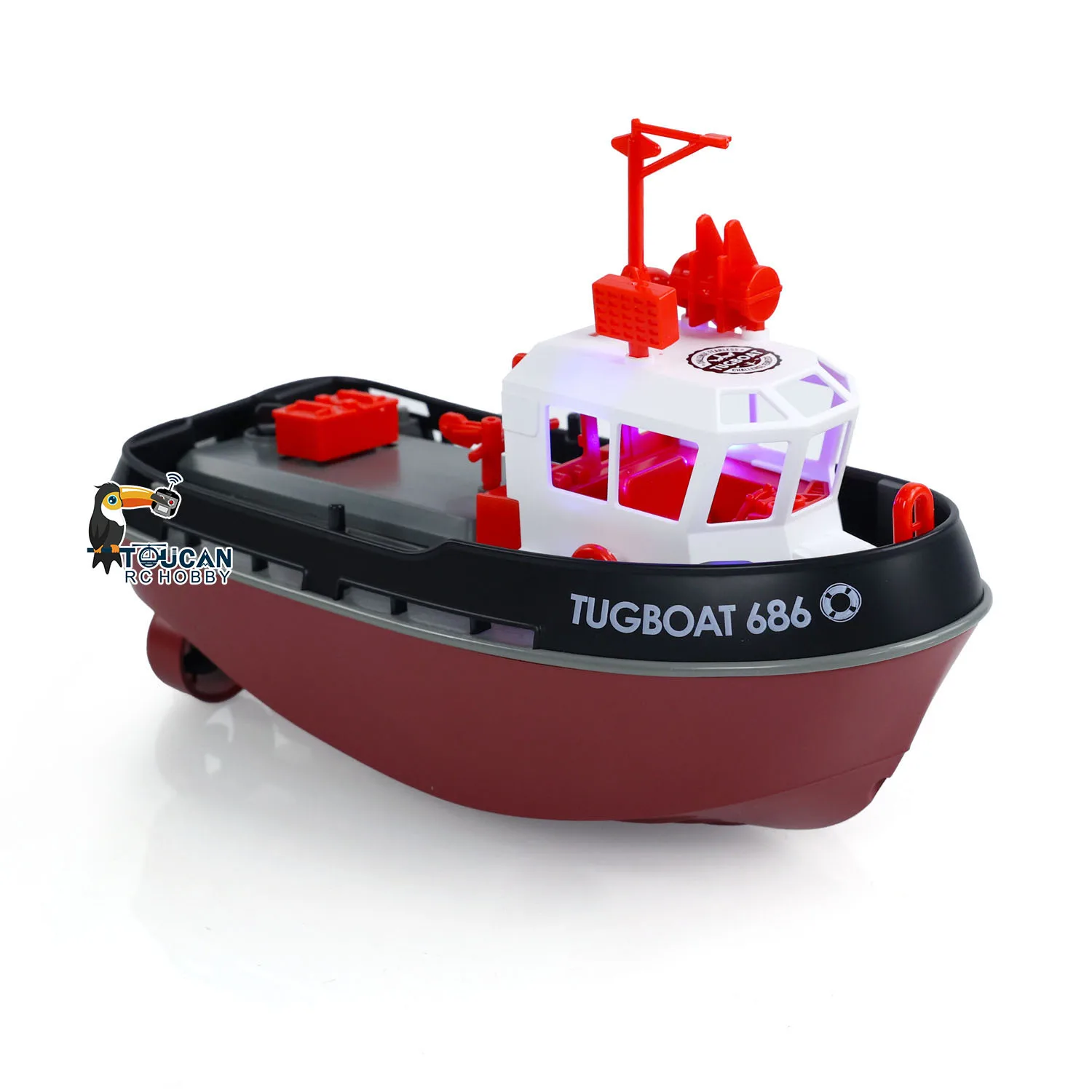2.4G RC Mini Boats Toys RTR Heng Long 1/72 Scale RC Tugboat Long Range Wireless Remote Control Tugboats Model Servo Motor Gifts 6