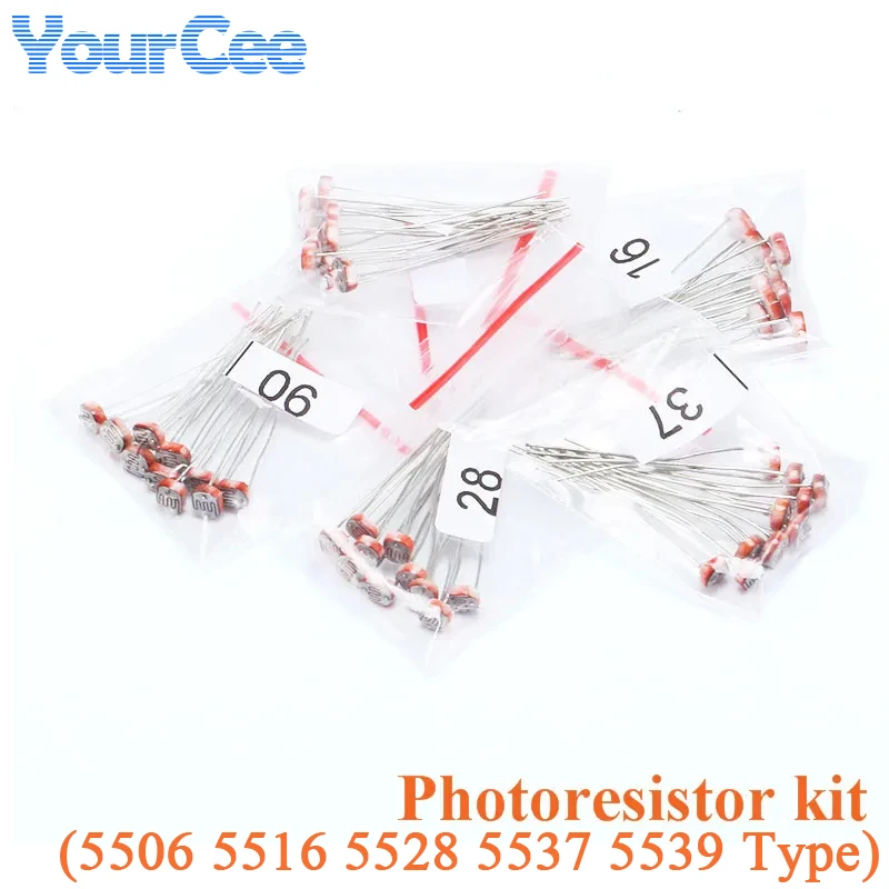 

100pcs/50pcs LDR Photo Light Sensitive Resistor 5506 5516 5528 5537 5539 Photoelectric Photoresistor Kit