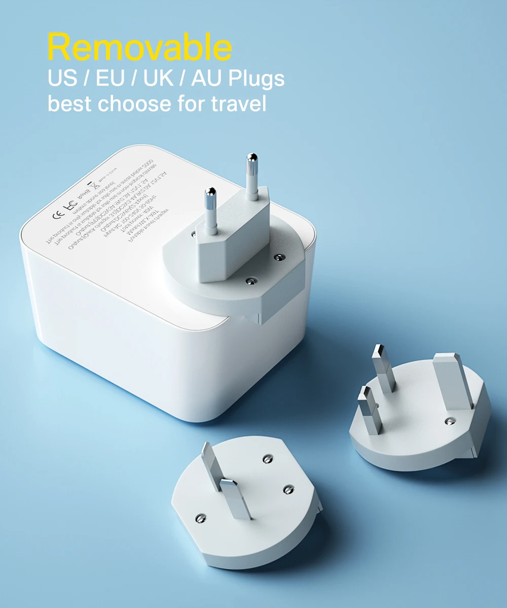 Asometech 40w usb wand ladegerät 4 port mit led-anzeige qc 3,0 pd 3,0 usb schnell ladegerät für iphone 14 huawei xiaomi samsung – Detail 4