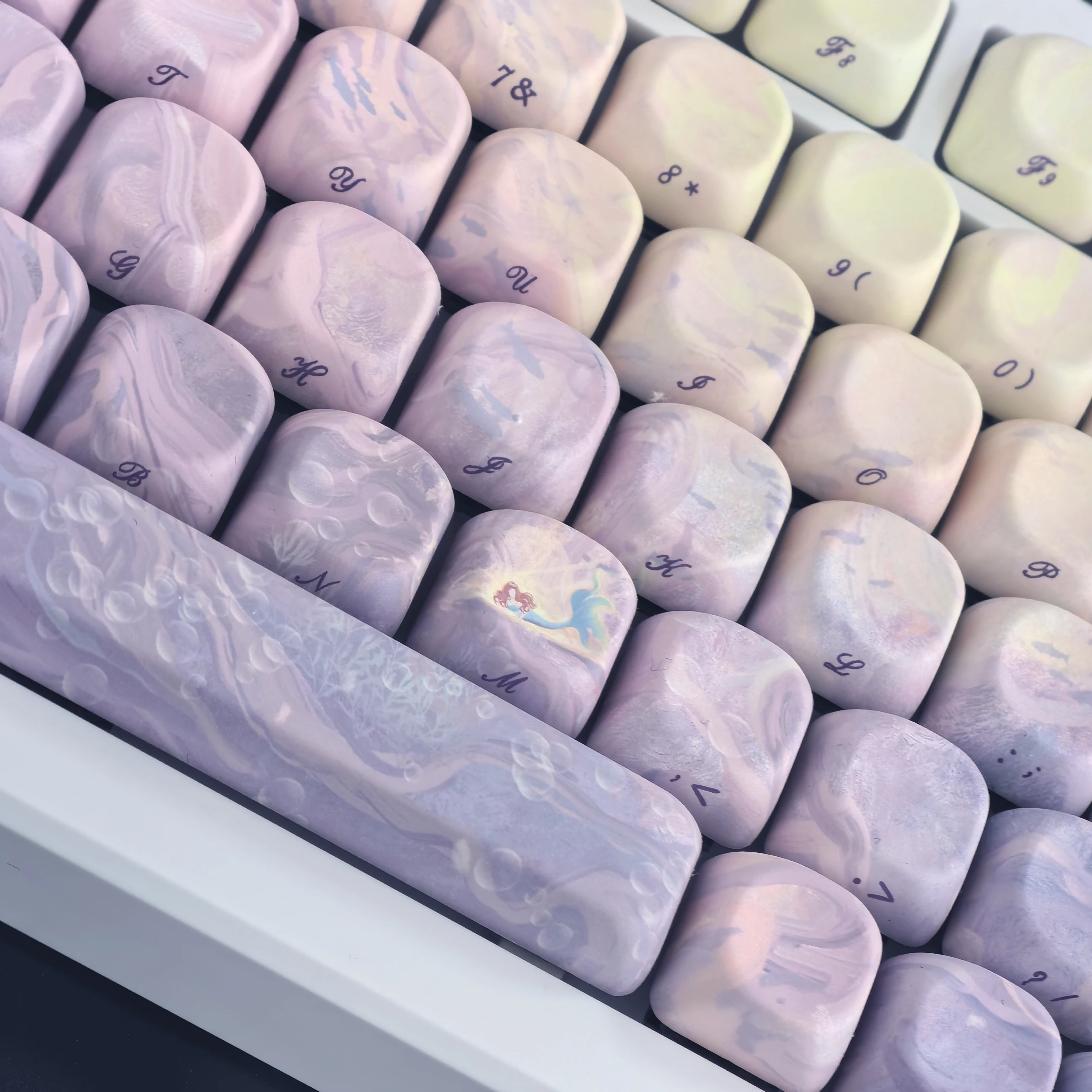 Coral Roxo Fosco Keycaps Pbt Moa Cereja Escuro Modelado Pbt Queda Tema Gradiente Faça Você Mesmo 137 Chaves