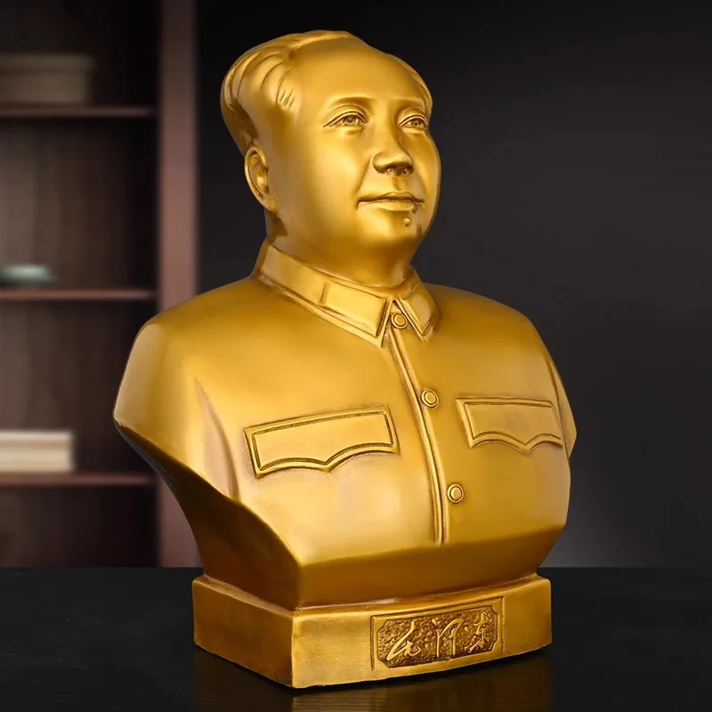 Brass Chairman Mao ornament, great man Mao grandfather portrait, home decor,  bronze half body portrait of Comrade Mao Zedong