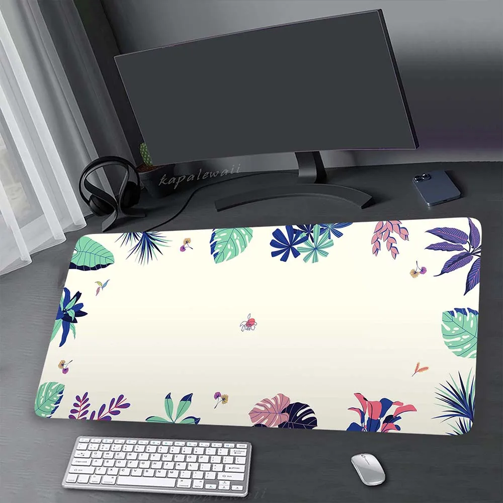 

Tropical Plants Mousepad Rubber Carpet Locked Edge Mouse Mat 900x400mm Anti-slip Pad Gaming Speed Keyboard Pads Mouse Pad XXXL