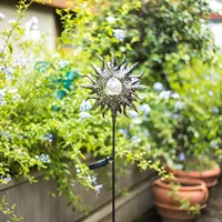 Solar Light Outdoor Flame Sun Iron Landscape Decorative Lamp Waterproof Cracked Glass Bulb LED Lamp For Garden Lawn Courtyard 2