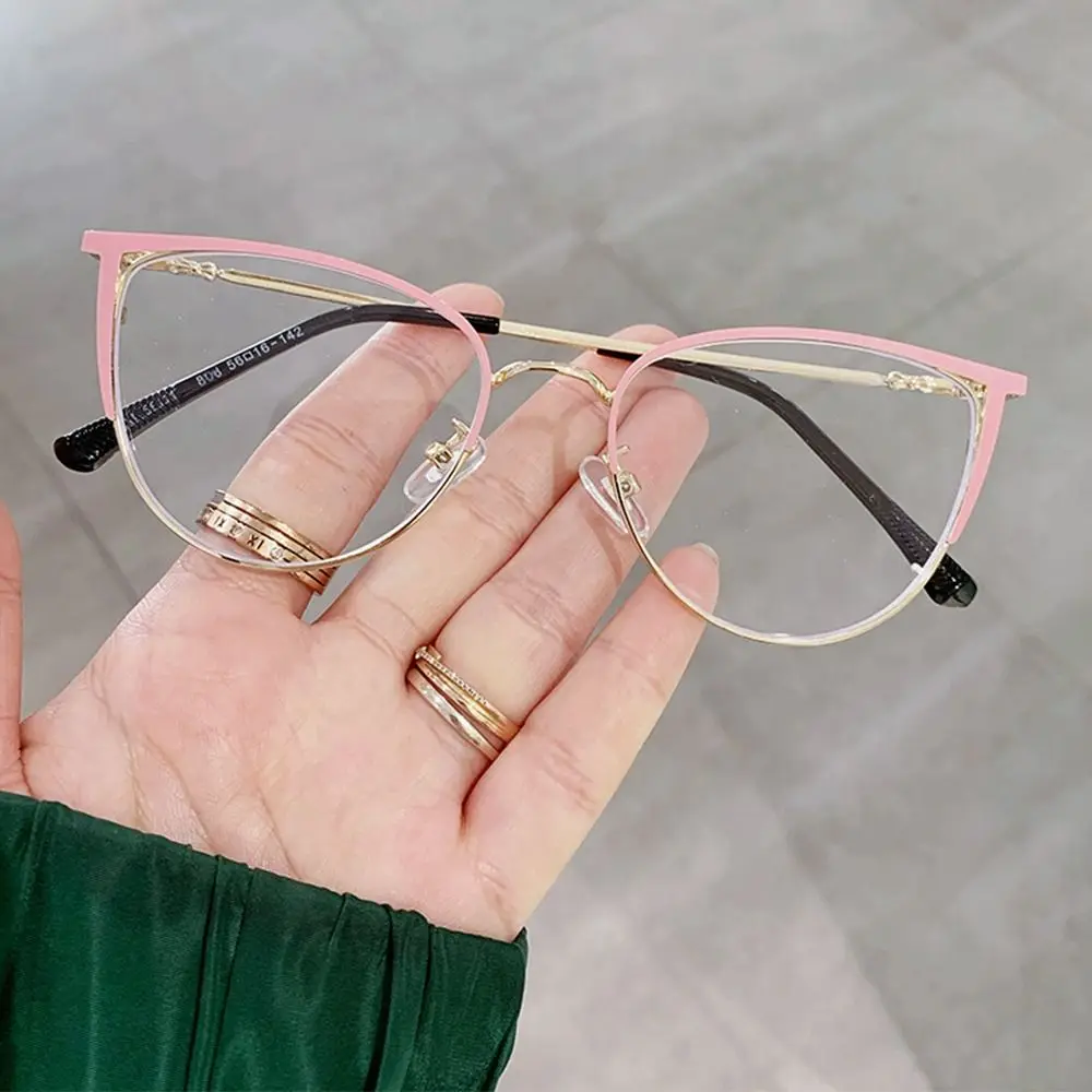 2024TrendyHalfCatEyeFrameWomenMenRoundOpticalFrameSpectacles