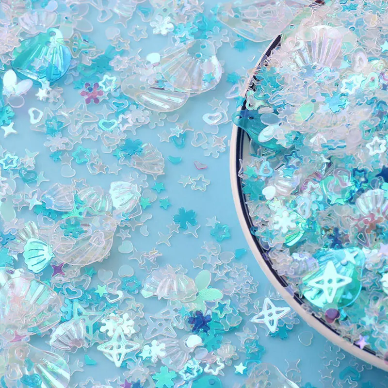 Sequin hollow plum blossom hollow peach heart shell mixed color sequin crafts sequin sewing clothing DIY 10g