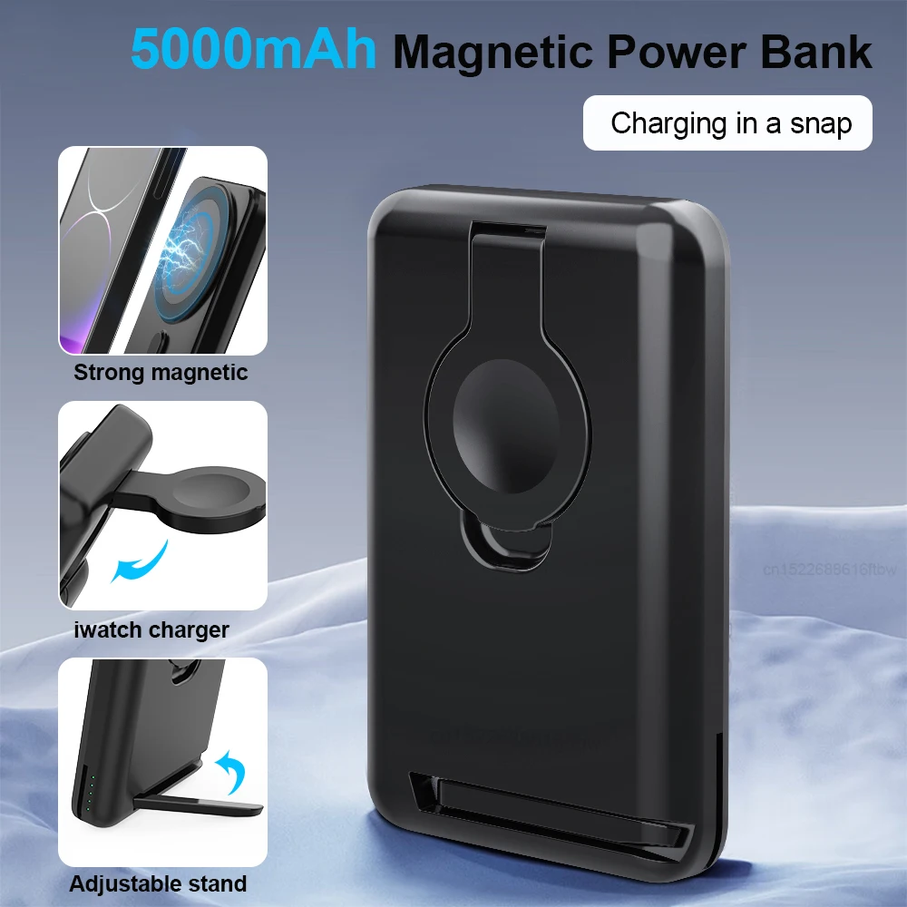 Magnetic Power Bank in Wireless Charging Station 5000mAh