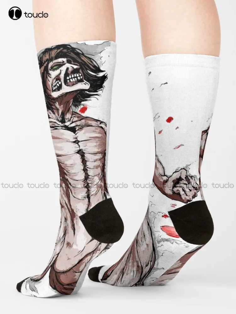 Eren-Jaeger Epic Titan Socks Women Crew Socks Street Skateboard Socks Calzini Personalizzati Unisex Per Adulti Adolescenti Colorati
