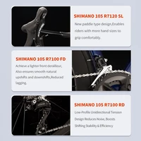 SAVA NUEVA bicicleta de carretera de carbono A7L /A7L Pro, bicicleta de carreras para adultos, equipada con Shimano 105 R7100, frenos hidráulicos de 24 velocidades - Imagen 4