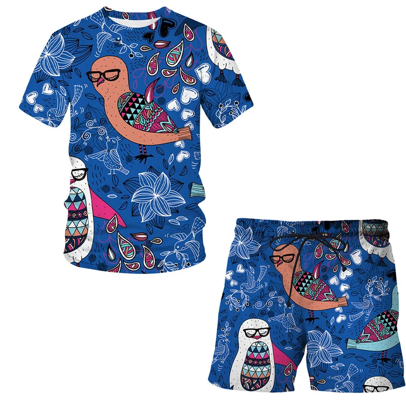

Мужская футболка и шорты с 3D-принтом, с коротким рукавом