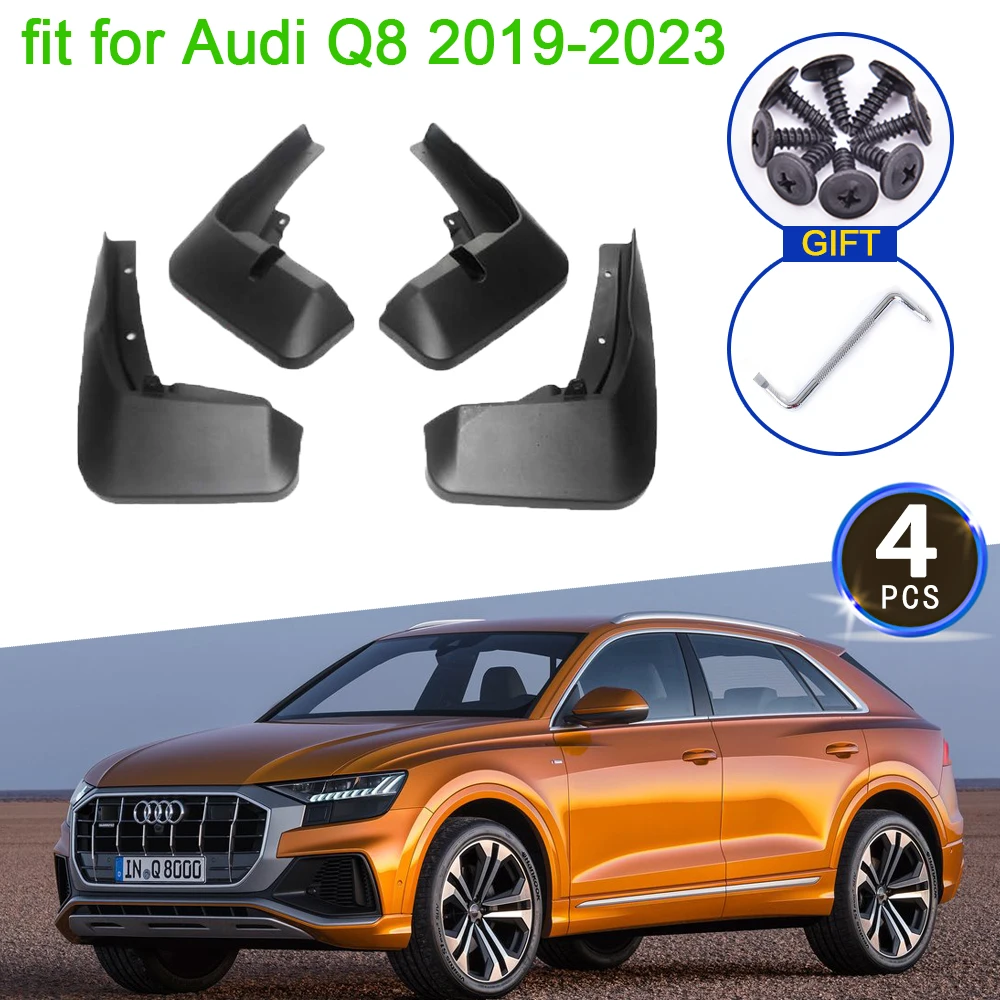 

For Audi Q8 2019 2020 2021 2022 2023 Mudflap Mudguard Fenders Anti-splash Upguards Front Rear Wheels 4Pcs Car Stying Accessories