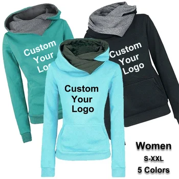 Autumn And Winter Ladies Hoodies Women's Custom Your Logo Hoodies Long Sleeve Hooded Sweatshirts Pullover Jumpers