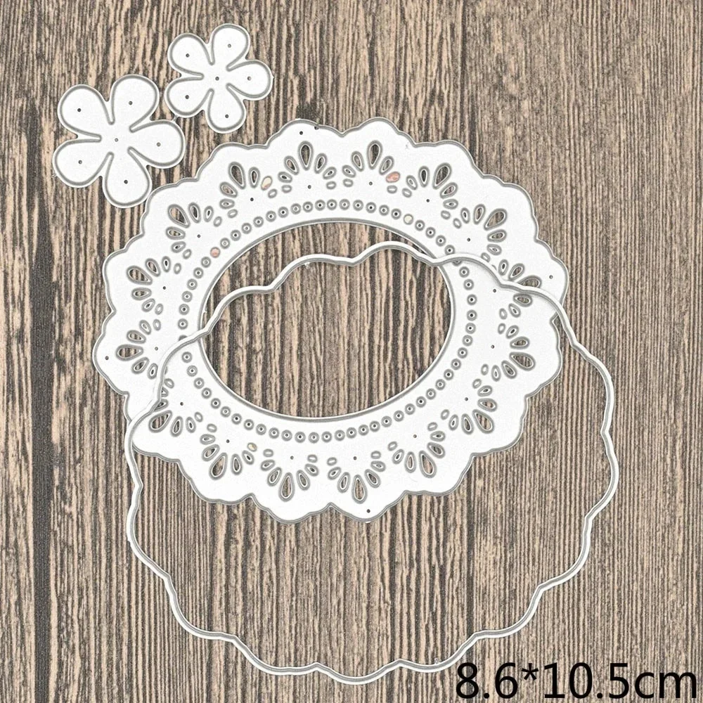 Metal cutting dies Flower Lace Oval Frame Dies Metal Cutting Dies Scrapbooking Paper Gift Card Making