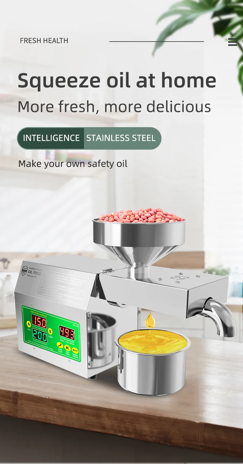 Description Picture 2 of itemIntelligent Household Oil Press Extract Oil B01S Stainless Steel Kitchen Appliance for Healthy Cooking Touch Oil Press Machine