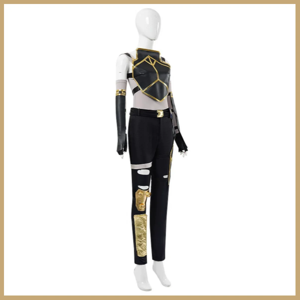 Arcane Vi Black PU Tops Uniform Cosplay Costume