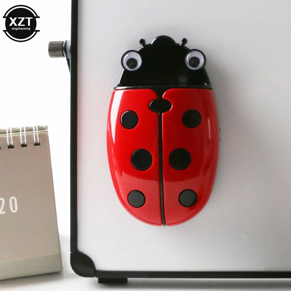 Cute Ladybug Shape Fridge Magnetic Storage Box Eraser Whiteboard Pen Organizer Save Space Magnet Kitchen Container Holder
