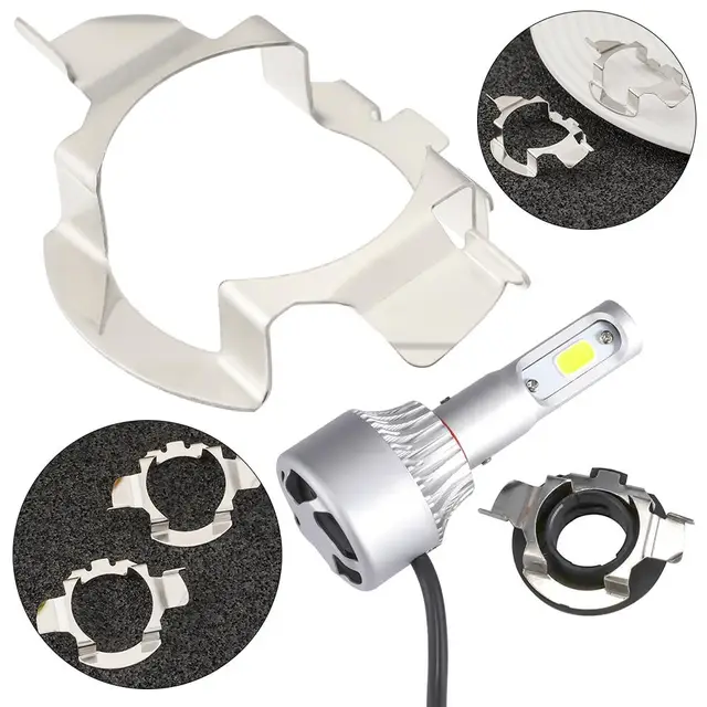 Set 4 Adattatori LED H7 Per Fari Auto - Supporto In Plastica Nera, Foro 15mm - Foto 5