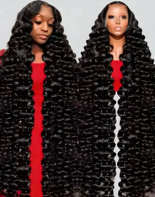 13x4 Hd dentelle frontale perruque lâche vague profonde bouclés cheveux humains 100% pré-plumé 13x6 vague d'eau avant perruques pour les femmes noires brésiliennes 1