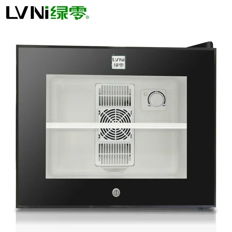 220V 20L Hotel Room Small Refrigerator Mini Transparent Freestanding Display Freezer Mute Mini Fridge 8-15 Celsius
