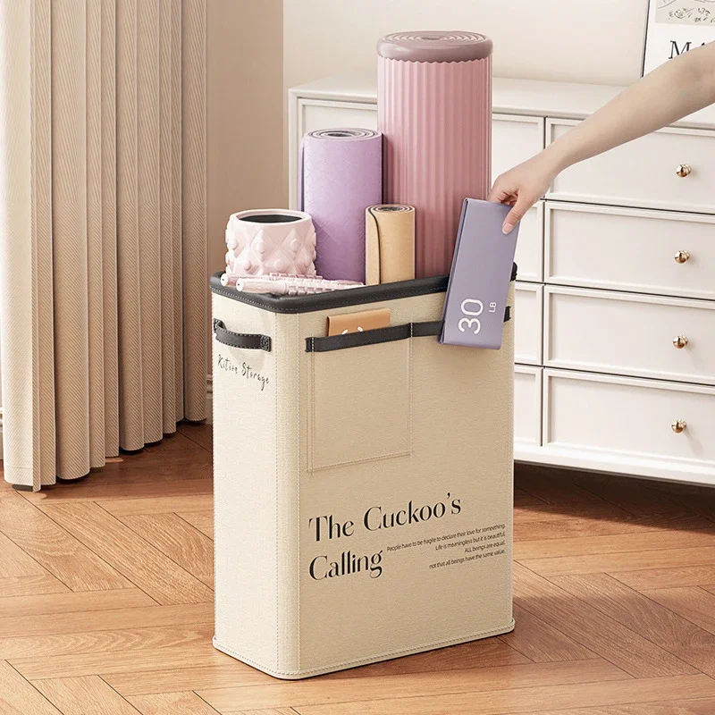 Foldable Fabric Storage Basket Yoga Storage Box Sundries Yoga Mat Organizing Home Sports Equipment Storage