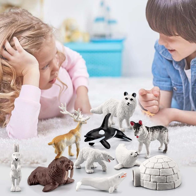 Figurine mini bébé phoque blanc artique jouet enfant miniature de jeu