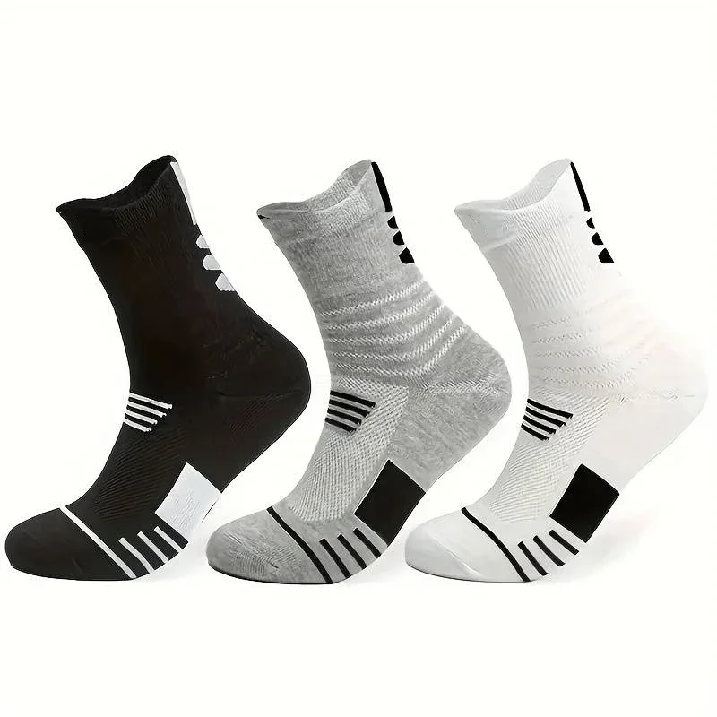 

1 Pairs Men's Comfort Fit Cushion Performance Athletic Crew Socks For Outdoor Sports