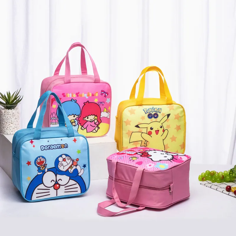 Disney Frozen Lunch Box Portable Cartoon Insulated Double Layer Lunch Bag  for Women Kid Thermal Food Picnic Student Meal Package