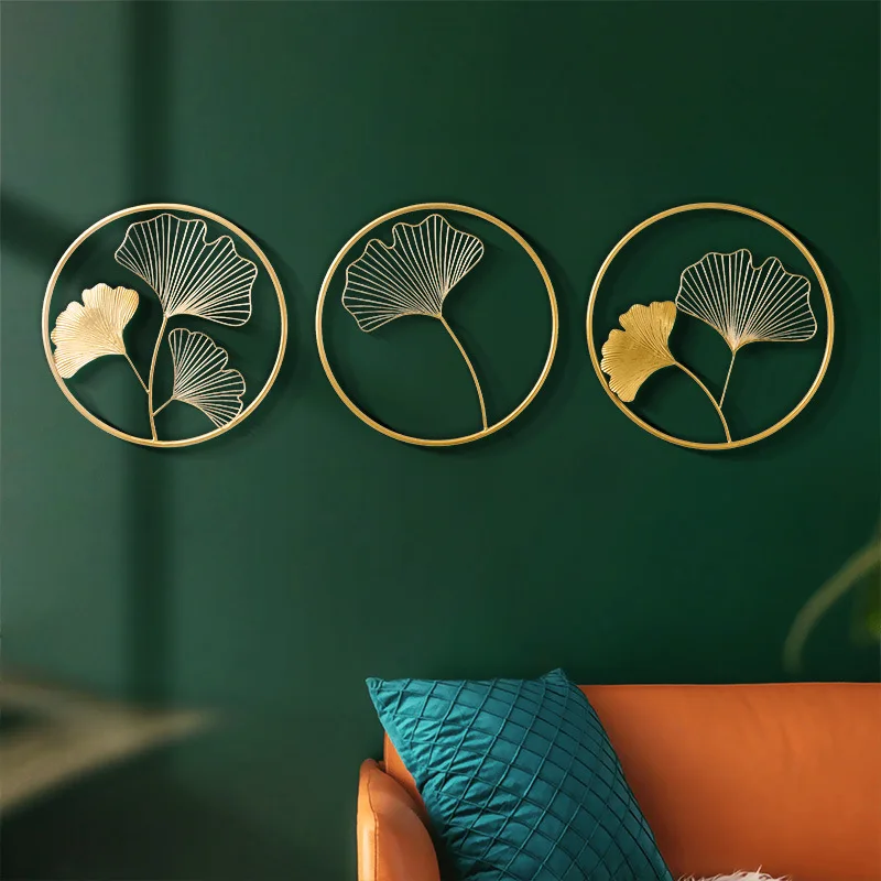 

Металлический лист гинкго для украшения стен, креативный золотой лист гинкго для гостиницы, гостиной, дивана, фоновый декор, подвеска для дома