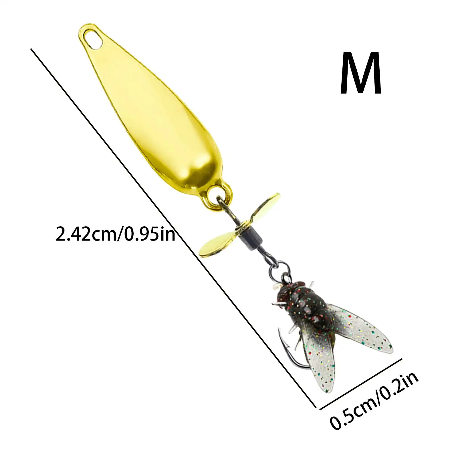 3er-Pack Metall-Spinner-Köder, realistische 3D-Angelköder mit Propeller für Süßwasserbarschforelle für Teich, See, Fluss, Angler – Detail 12