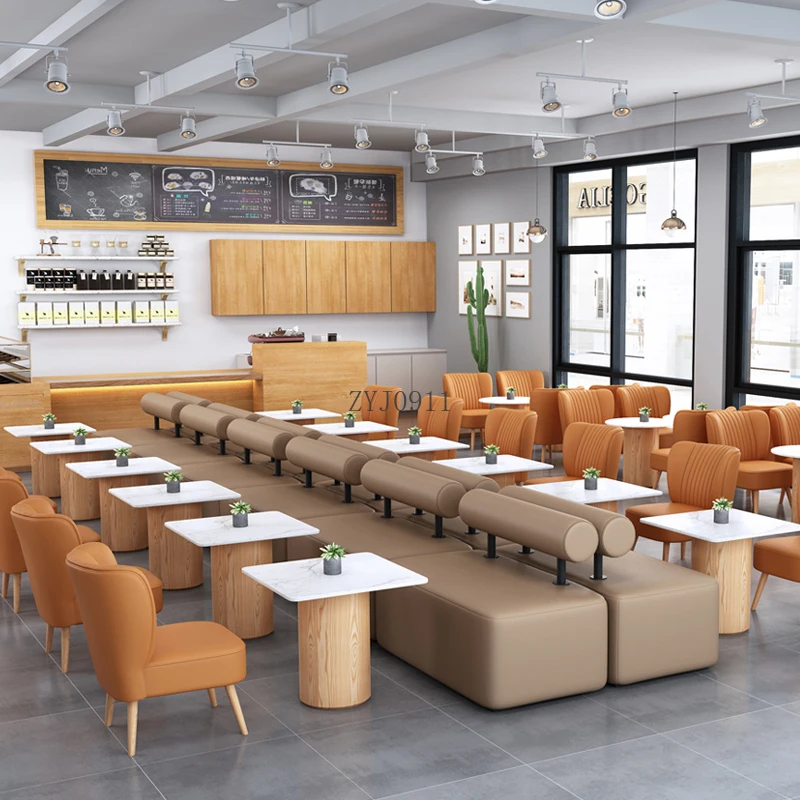 *Cafe milk tea shop cold drink dessert shop table and chair combination negotiation rest area leisure reception booth sofa