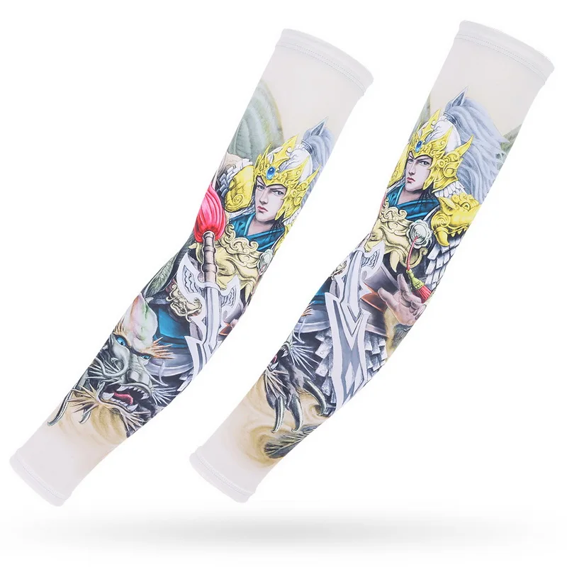 Unisex UV Protection Cooling Tattoo Design Cycling Arm Sleeves