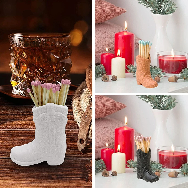 Cowboy Boots Match Rack Ceramic Match Rack Storage Tank