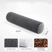 Round Neck Buckwheat Pillow Neck Support Cervical Pillow Buckwheat Hulls Filling Bolster for Cool Sleep Neck Support 43x10cm 1