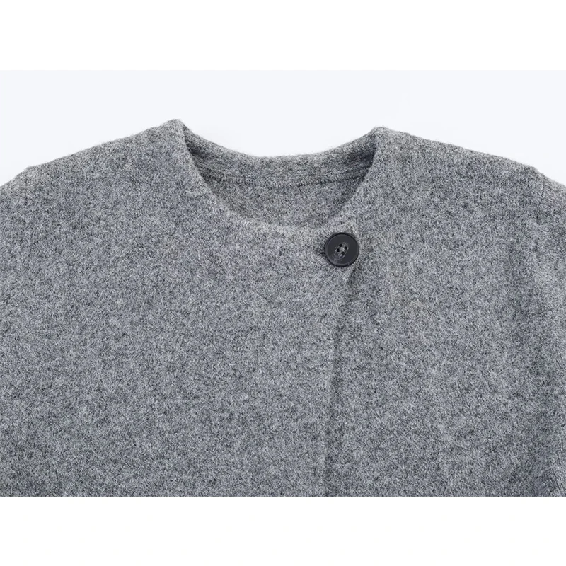 2025 Women Jacket Fashion Knitted Tied Short Coats Casual Loose High Street Jackets For Women Long Sleeve Slit New Outerwear