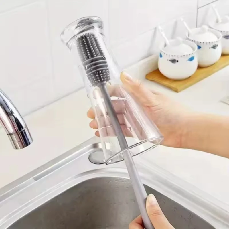 28cm Long Handle Glass & Bottle Cleaning Brush - Kitchen Cleaning Tool