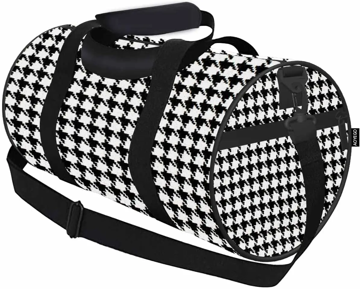 TWENTY FOUR Checkered Bag Travel Duffel Bag Weekend Overnight