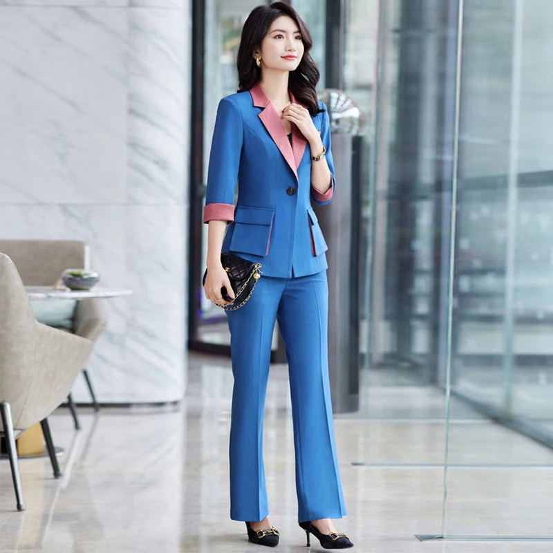 High End Professional Suit Office Women Blazer 2 Piece Set