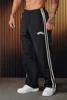 2025Ya Men's Sports Pants Double Strip Splicing Printed Casual Pants Gym Fitness Mid Waist Straight Leg Pants 1