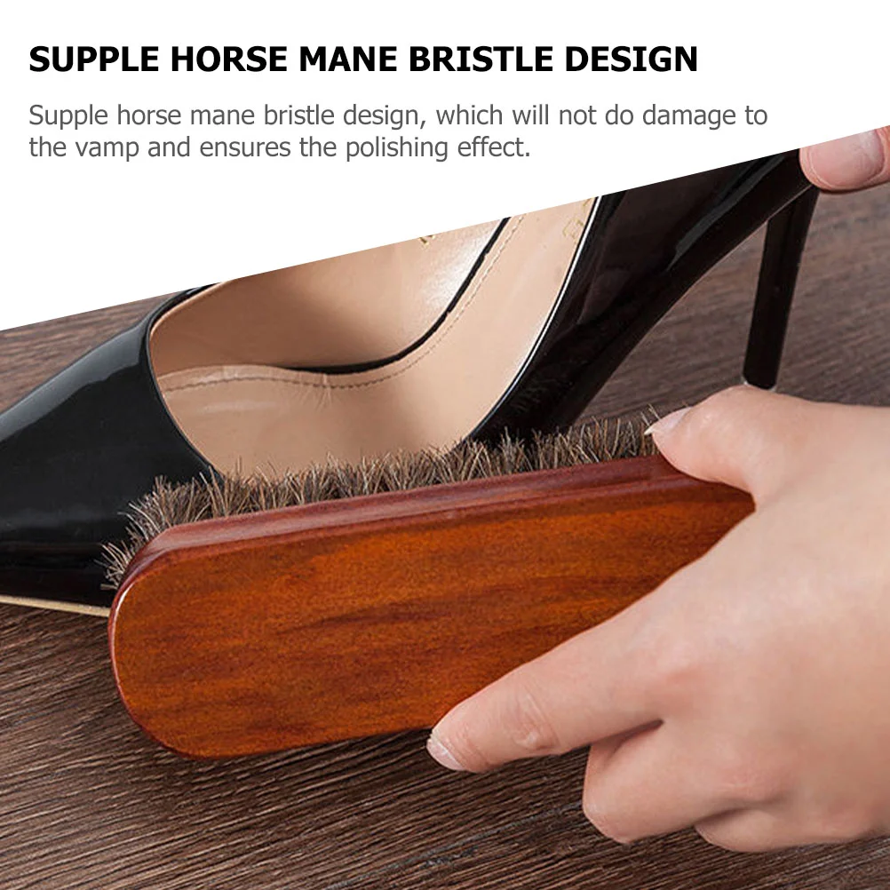 Small Wood Bristle Horse Hair Brush For Shoes Cleaner Laundry Clothes Household Merchandises Home Garden Tools Accessories Shoe 3