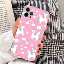Vibrant Pink Unicorn Rainbow Phone Case Cover - iPhone 12 (Z1)