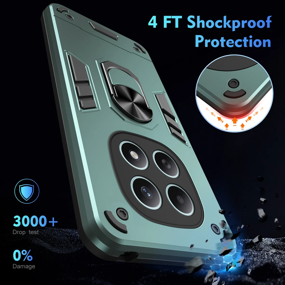 Durable Armor Phone Case with Lens Camera Protector - Back Cover