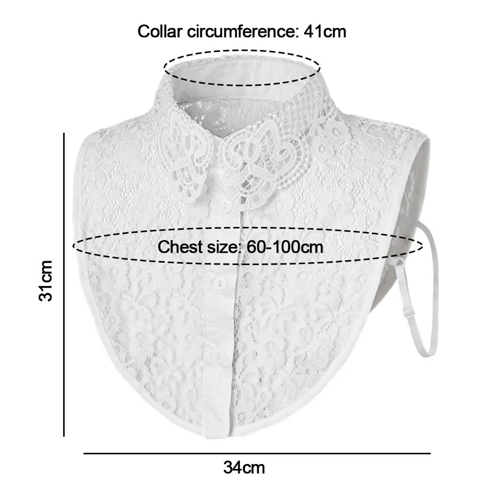 Fashion Lace Fake Collar Women Girls Detachable False Collar DIY Adjust Clothes Lapel Half Shirt Shawl Wrap Decoration