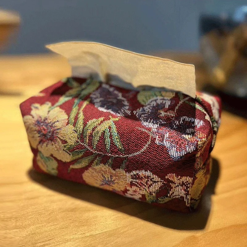 Nordic Cotton Linen Cloth Art Tissue Box Holder Car Tissue Holder Desk Table Napkin Holder Home Decor Handkerchief Box Gift 3
