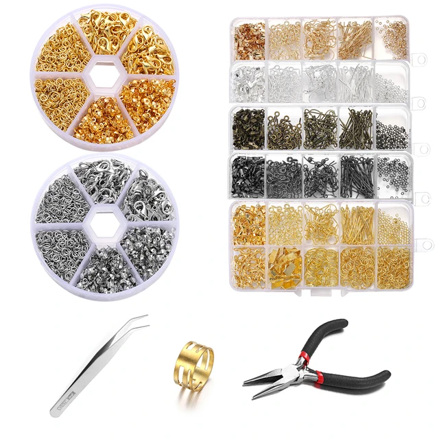 Alloy Accessories Jewelry Findings Set Earring Making Kit Lobster Clasp  Open Jump Rings Repair Tools DIY Jewelry Making Supplies