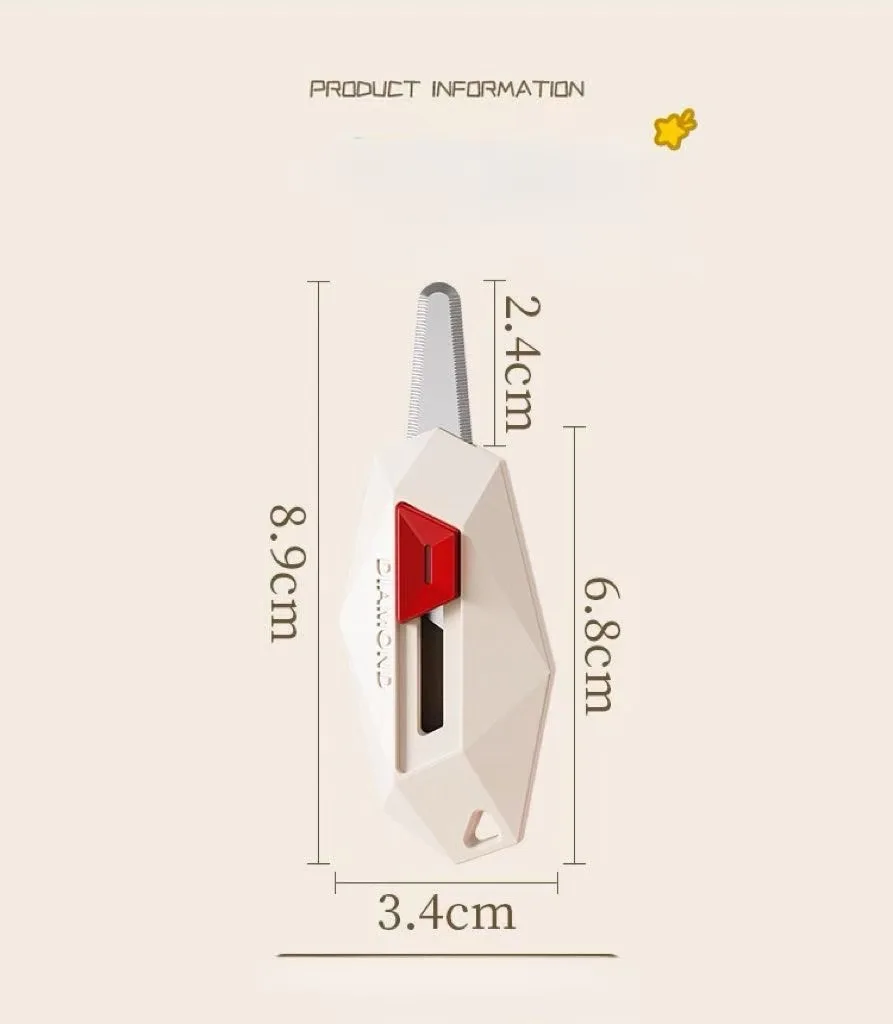 다이아몬드 디자인 언박스 나이프 안전 라운드 헤드 커터 자석식 카톤 박스 커터 포장 개봉용 레터 커터 유틸리티 나이프