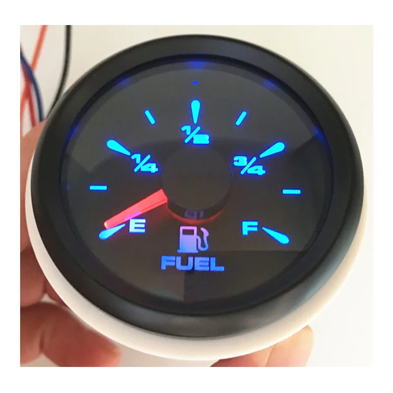 0-190ohm 0-180ohm 연료 레벨 게이지 52mm 240-33ohm 연료 레벨 미터 장치, 8가지 백라이트 색상 9-32vdc 자동 보트용