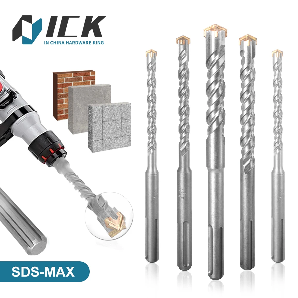 

High quality Concrete SDS-MAX Drill Bit Cross Tips 4 Cutters 280mm-400mm Wall Brick Block Electric Hammer Masonry Drilling Bits