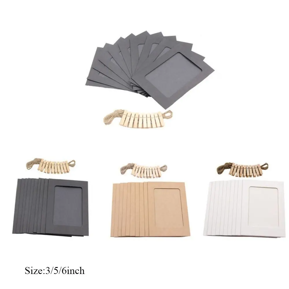 10pcs Combination Paper Photo Frame With Clips