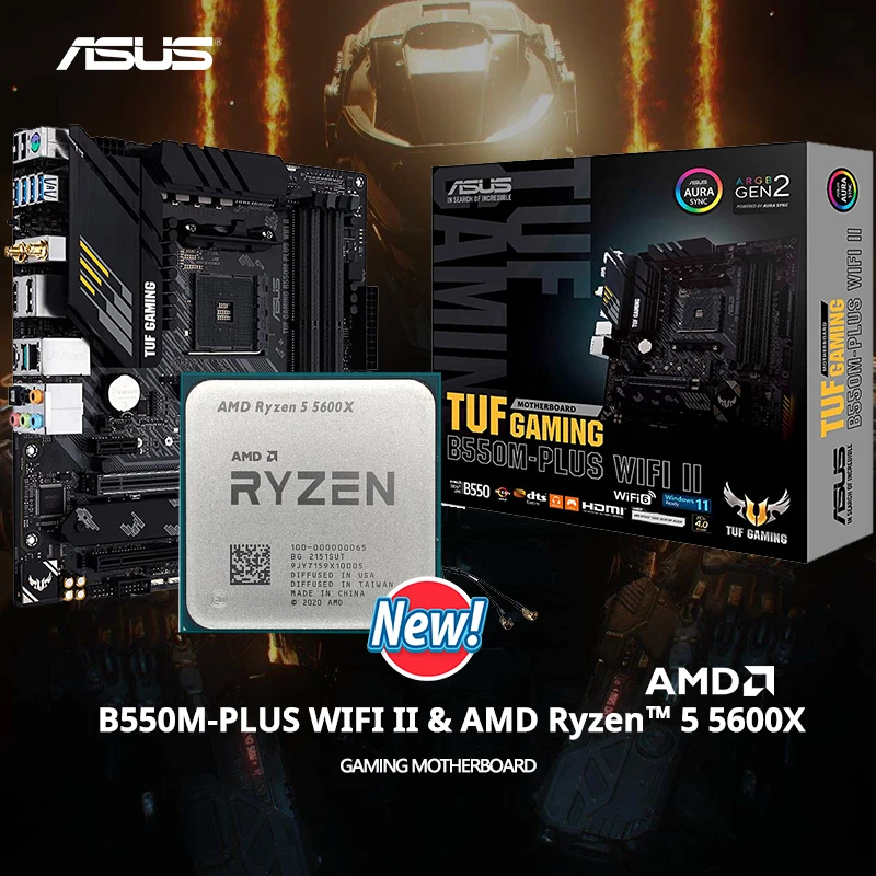 New AMD Ryzen 5 5600X R5 5600X+ASUS TUF GAMING B550M PLUS (WI-FI 