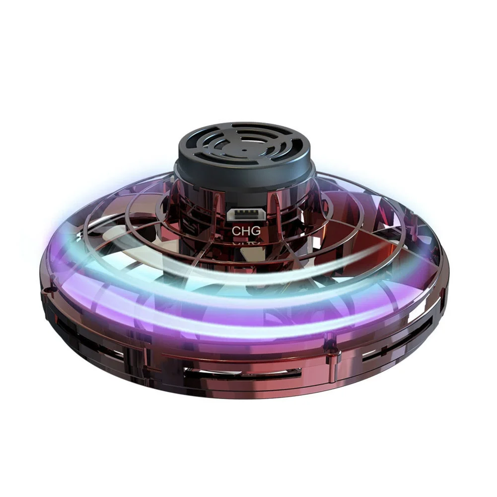 Main tenant le Flynova drone fly spinner prêt à être lancé, jouet pour enfants et adultes